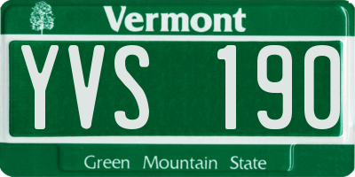 VT license plate YVS190