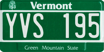 VT license plate YVS195