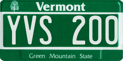 VT license plate YVS200