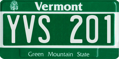 VT license plate YVS201