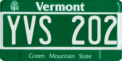 VT license plate YVS202