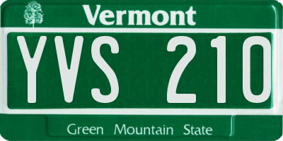 VT license plate YVS210