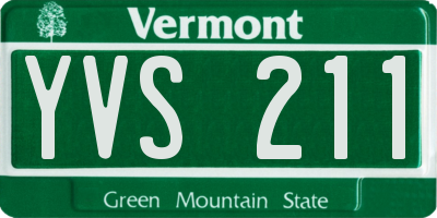 VT license plate YVS211