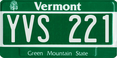 VT license plate YVS221