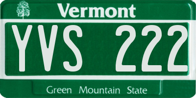 VT license plate YVS222
