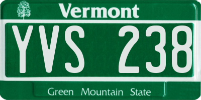 VT license plate YVS238