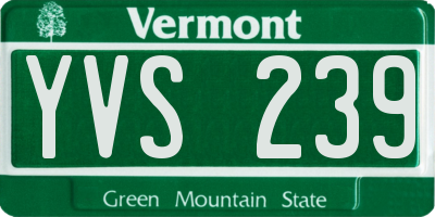 VT license plate YVS239