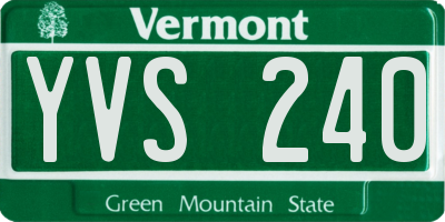 VT license plate YVS240
