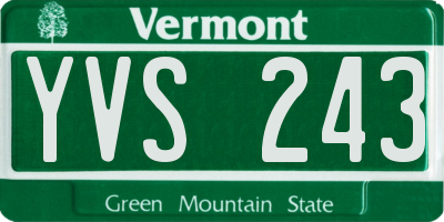 VT license plate YVS243