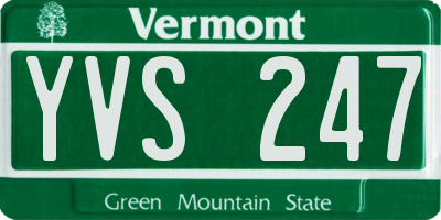 VT license plate YVS247