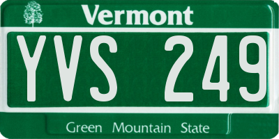 VT license plate YVS249