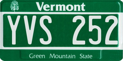 VT license plate YVS252