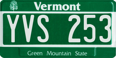VT license plate YVS253