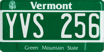VT license plate YVS256