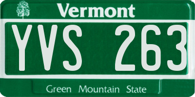 VT license plate YVS263
