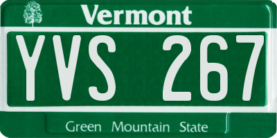 VT license plate YVS267