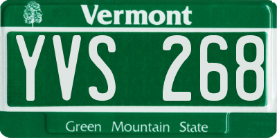VT license plate YVS268