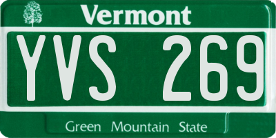 VT license plate YVS269