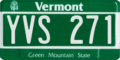 VT license plate YVS271