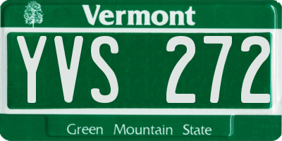 VT license plate YVS272