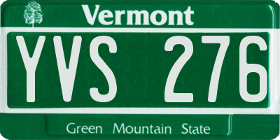 VT license plate YVS276