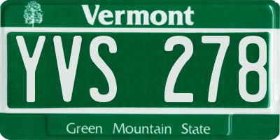 VT license plate YVS278