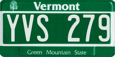 VT license plate YVS279