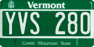 VT license plate YVS280