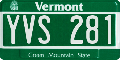 VT license plate YVS281