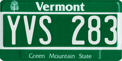 VT license plate YVS283