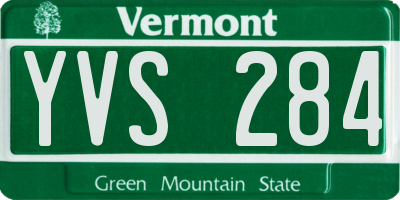 VT license plate YVS284