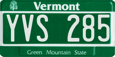 VT license plate YVS285