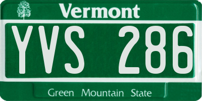 VT license plate YVS286