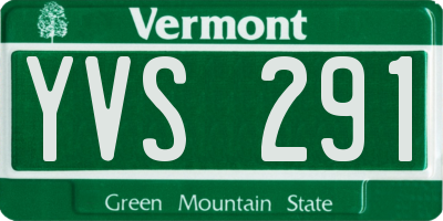 VT license plate YVS291
