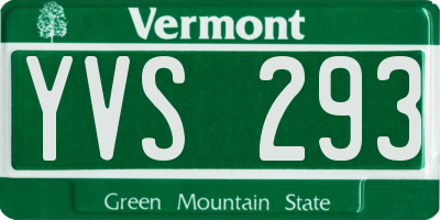 VT license plate YVS293