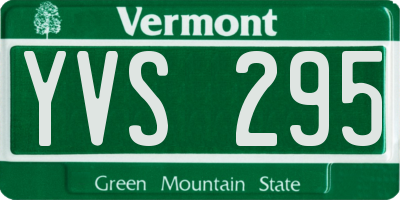 VT license plate YVS295
