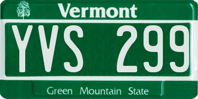 VT license plate YVS299