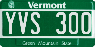 VT license plate YVS300