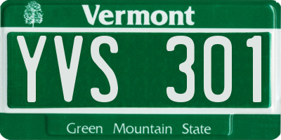 VT license plate YVS301