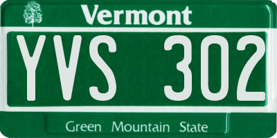 VT license plate YVS302