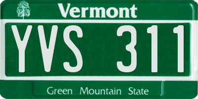 VT license plate YVS311