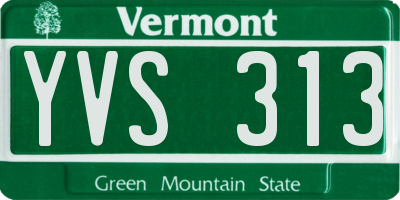 VT license plate YVS313