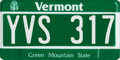 VT license plate YVS317