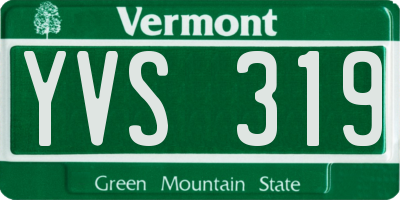 VT license plate YVS319