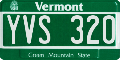 VT license plate YVS320