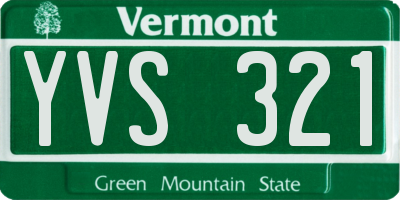VT license plate YVS321