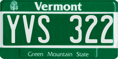 VT license plate YVS322