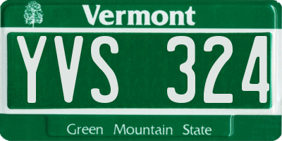 VT license plate YVS324
