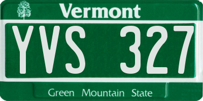 VT license plate YVS327