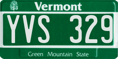 VT license plate YVS329